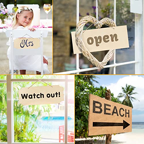 Patelai 10 Pcs Blank Wood Signs Unfinished Plaques with Ropes,2 Styles - style: 2 Styles