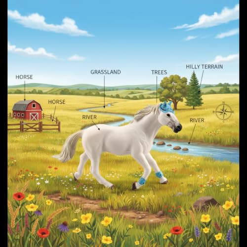 Horse Toy Figure, Realistic Hand-Painted for Girls Boys, Ages 3-15