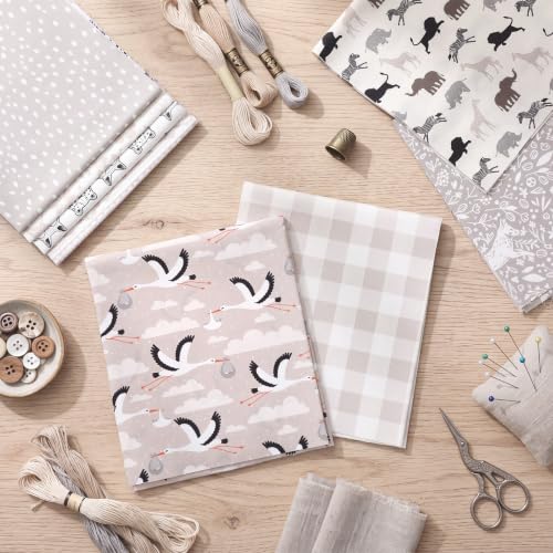 Tigeen 8 Pcs Fat Quarters Fabric Bundles, Neutral Woodland - style: Neutral Woodland