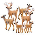RESTCLOUD Deer Figurines Cake Toppers, Deer Toys Figure, Small Woodland Animals Set of 6 - style: Pack of 6