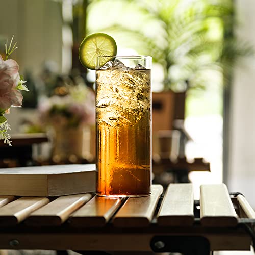 LUXU Drinking Glasses 15.5 oz,4pcThin Highball Glass,Clear Tall Beer Glass - style: 15 OZ