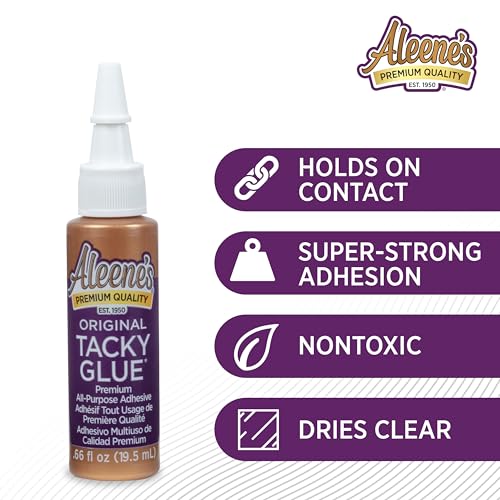 Aleene's Original Tacky Glue Mini-Bottle, All Purpose Adhesive, Perfect for Crafts and DIY Projects, Dries Fast and Clear, .66 fl oz 18-Pack - size: 0.66 fl oz