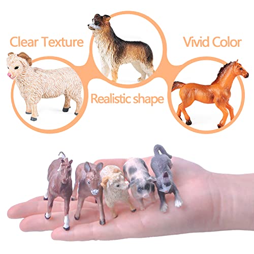SIENON 12Pack Realistic Mini Farm Animals Figures Toys for Kids - size: 12 Pieces Medium Size Farm Animals