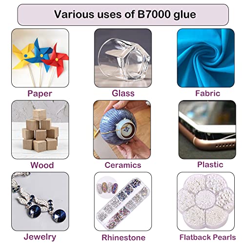 3.7oz B7000 Rhinestone Clear Glue for Jewelry Making, 110 ml Multipurpose Adhesive Jewlery Glue for Fabric, Tumblers, Rhinestones DIY Crafts, Nail Art, Makeup, Shoes, Cell Phones, Tablet, Wood - color: 1 PCS × 110ml Each