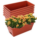 Window Box Planter,7 Pack Plastic Vegetable Flower Planters Boxes - color: Red, size: 16.6 x 7 x 5.9 inches