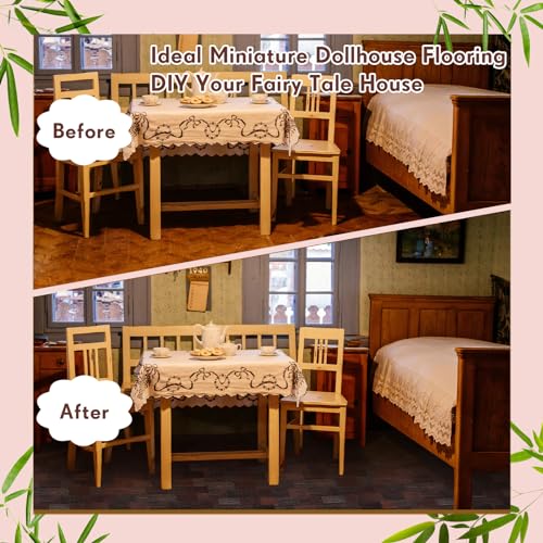 400 Pcs Miniature Dollhouse Flooring 1: 12 Scale, Dark Brown - color: Dark Brown