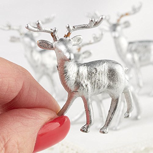 Factory Direct Craft Group of 12 Plastic Standing Antique Silver Deer for Christmas Villages and Everyday Crafting (1 3/4 Inch) - color: Antique Silver Deer (12pk), size: Package of 12
