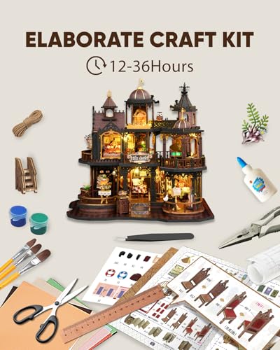DIY Miniature House Kit Dollhouse Kit for Adults to Build Mini Magic House - color: Magic Eltz Castle