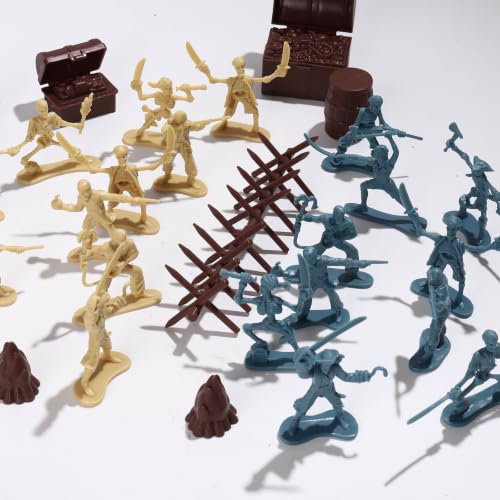 ONEST 32 Pieces Pirate Action Figures Playset Pirate Party Favors Table Decorations - style: 32 Pieces