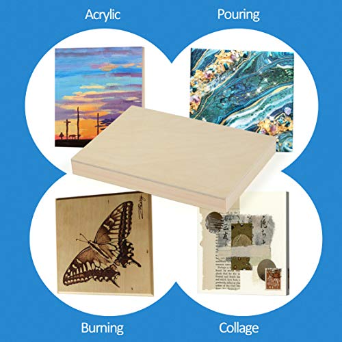 Falling in Art 4 Pack 5x7’’ Unfinished Birch Wood Panels Kit for Painting - size: 5'' x 7'' Studio