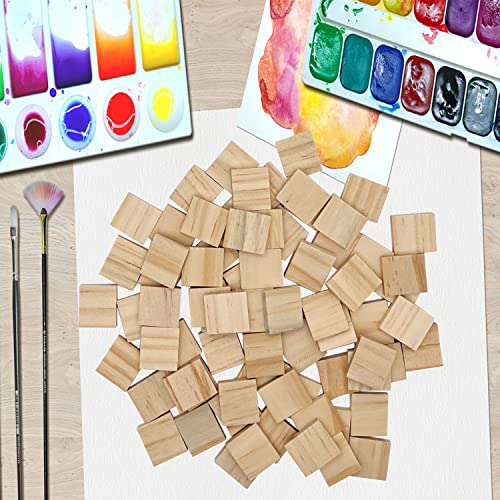 XYSMZM 100 Pcs Wood Blank Letter Tiles, Unfinished Wood Pieces