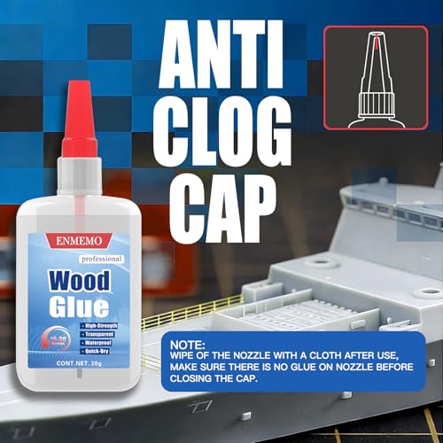 (2-in-1) Thick Wood Glue with Brush Applicator&Nozzle,Wood Crafts Repair