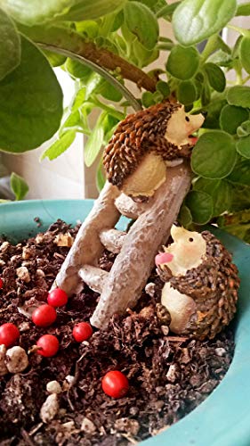 MUAMAX Miniatures Hedgehog Figurines Spring Hedgehog Decorations Spring Figurines Hedgehog Gifts,Mini Hedgehog Animals Micro Landscape Bonsai Craft Decor Miniature Garden Ornaments