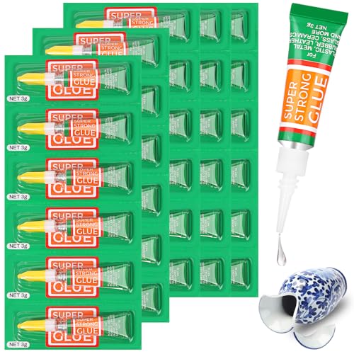 30 X 3G Multipack Superglue Cyanoacrylate Adhesive, Instant Bonding Mini Single Use Tubes for Plastic, Wood, Metal, School Crafts, Rhinestone Jewelry Permanent Repair - style: 30 X 3G，New