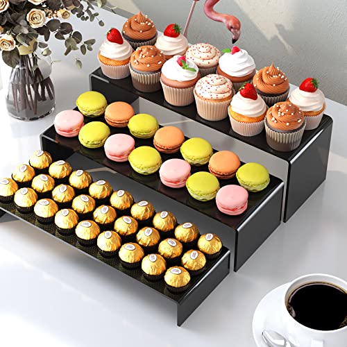 ANDGOO 6Pcs Black Large Acrylic Risers, 2 Set(11.2”L-11.6”L-12”L) - color: Black, size: 6Pcs (11.2”L~11.6”L~12”L)