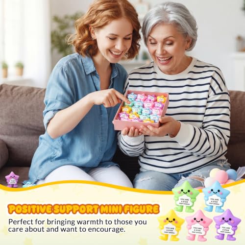 Gejoy 25 Pcs Mini Rubber Colorful Star Toys Positive Mini Stars Figures - style: Colorful Star