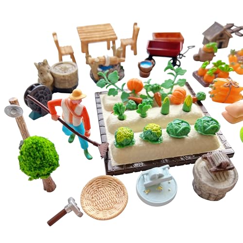 85pcs Miniature Vegetable Garden Crops Pretend Play Toys DIY Farm Decoration Sets - color: Mini Farm Decoration Sets