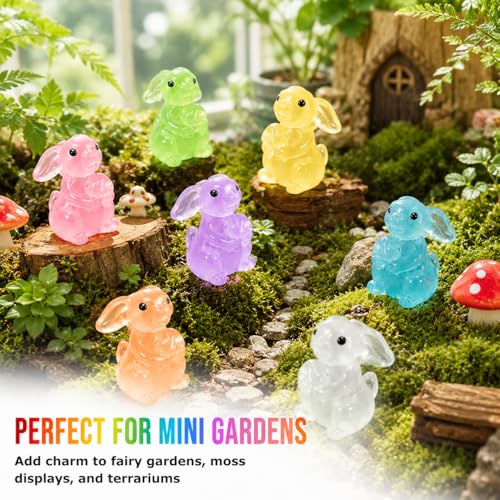 Mini Resin Rabbit Figurines for Fairy Garden Accessories - color: White Rabbit