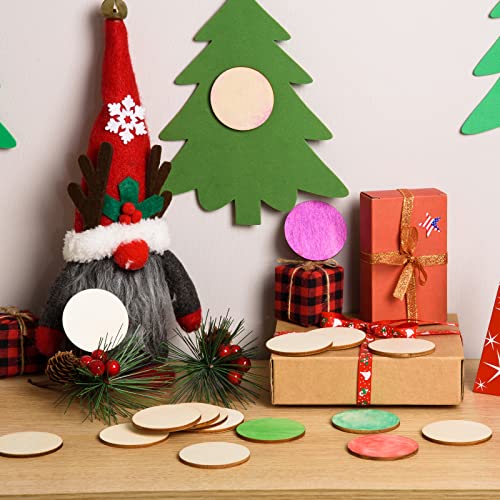 300 Pieces 2 Inch Unfinished Round Wood Slices Rounds Wooden Discs Wood Circles for Crafts Wood Blanks Round Cutouts Ornaments Slices for DIY Art Crafts Christmas Decorations - size: 2 Inch