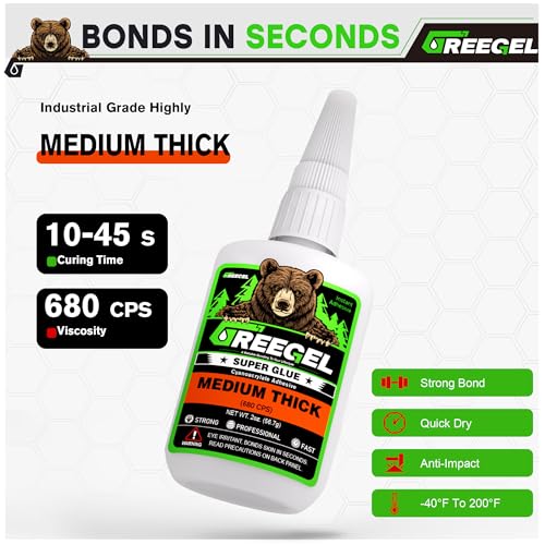 Liquid Medium Thick Super Glue 4 oz + 3g Gel Glue for Ceramic - color: Medium Thick Viscosity, size: 4 oz