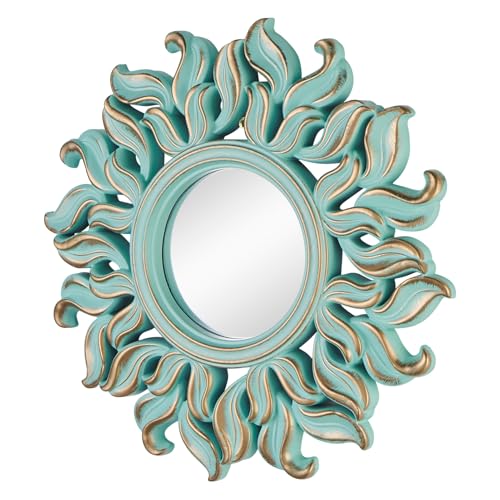 Decorative Wall Mirror, Round Green Mirror, 10 x 10in - color: Green