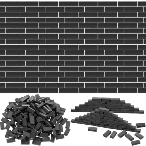 Civaner 350 Pcs Miniature Model Bricks for Crafts, 1/35 Scale,Black - color: Black
