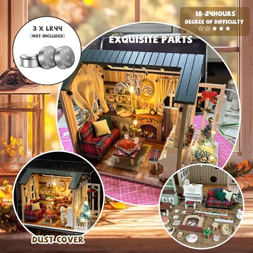 Kisoy Romantic and Cute Dollhouse Miniature DIY House Kit Creative Room Perfect DIY Gift for Friends,Lovers and Families (Sunny Holiday Time) - color: Sunny Holiday Time