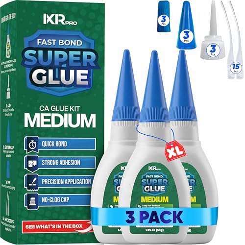 Medium CA Glue, Super Glue, Adhesive, 3 Pcs 1.75oz Repair kit - size: 3 Pack