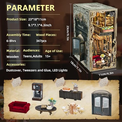 CCCDF Saison Café Book Nook Kit, DIY 3D Wooden Puzzle for Adults - color: Saison Café