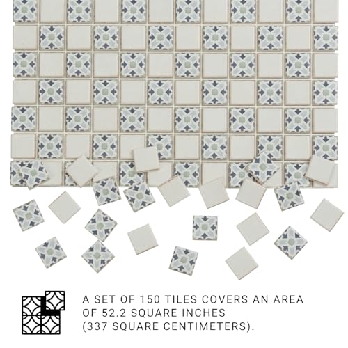 150 pcs, Dollhouse Flooring, 1:12 Scale Doll House Tiles, Miniature Checkerboard Floor, REDUCIO! (Antique)
