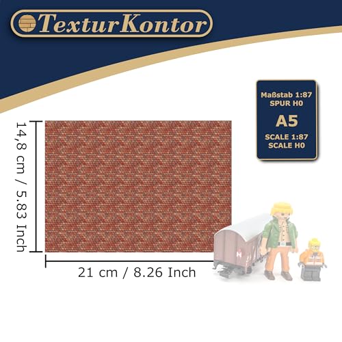 3 Sheets Self-Adhesive Decorative Film Roof Tiles for Model Making in Scale 1:87 Scale H0 (UK: 3.5 mm Scale) (Roof Shingles Clay) - color: Roof Shingles Clay