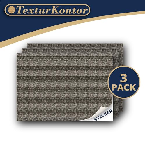3 Sheets Self-Adhesive Decorative Film Roof Tiles for Model Making in Scale 1:87 Scale H0 (UK: 3.5 mm Scale) (Roof Shingles Stone) - color: Roof Shingles Stone