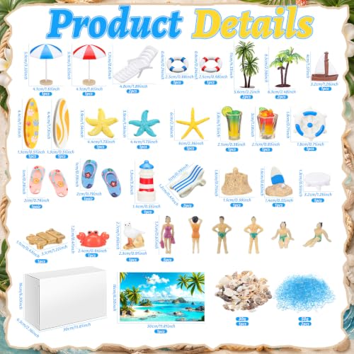 Teyva Daily 48 Pcs Summer Beach Diorama Kit Habitat Project Box Set - color: Beach