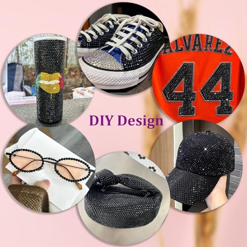 30000Pcs Resin Rhinestones for Bedazzling with Tweezers, Black Rhinestones for Crafting with B7000 Jewelry Glue for DIY Crafts Clothing Tumblers Shoes Fabric Nail Art - color: Black, size: X-Large Pack + 1Pc Glue