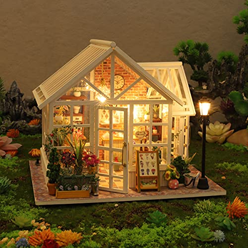 GuDoQi DIY Miniature Dollhouse Kit, Tiny House kit with Music, Miniature House Kit 1:24 Scale, Great Handmade Crafts Gift for Birthday Christmas, Beautiful Flower Shop - color: Beautiful Flower Shop