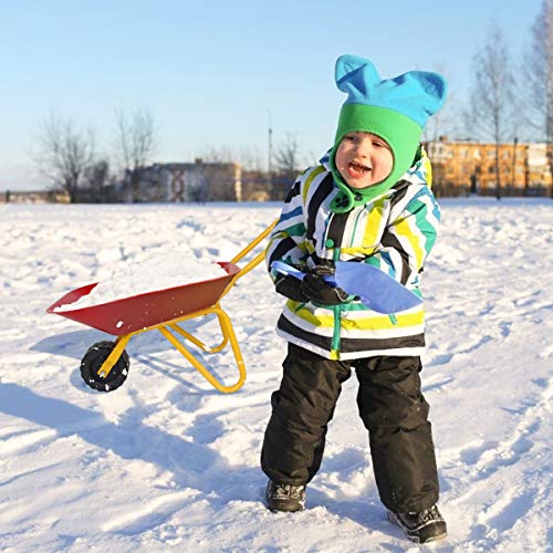 Costzon Kids Wheelbarrow, Metal Construction Toys Kart, Child Wheel Barrel w/Non-Slip Handle, Wearable Wheels, Yard Rover Steel Tray, Tote Dirt/Leaves/Tools in Garden for Toddlers (Red) - color: Red, size: 29" x 14" x 17"( L x W x H )
