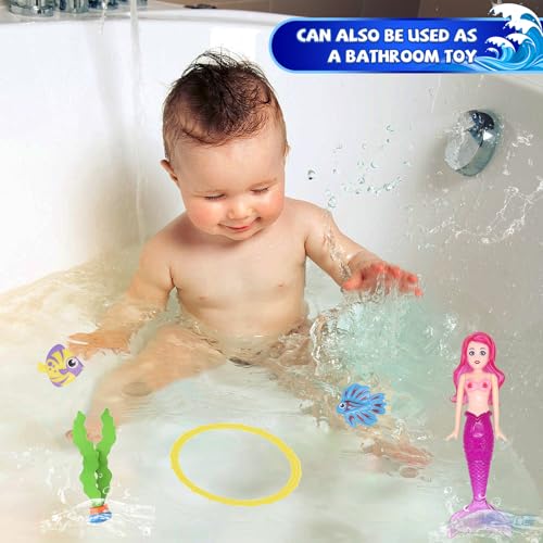 24 Pcs Diving Pool Toys for Kids Ages 3-12 Set with Storage Bag - style: Mermaid Set -23 Pack