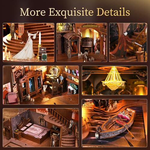 MiniCity Phantom of the Opera DIY Book Nook Kit for Adult, 3D Wooden Puzzle