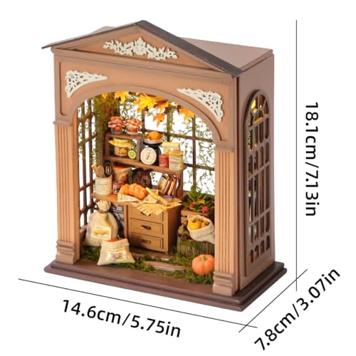 CUTEROOM DIY Miniature House Building Kit for Adults with LED Lights - Realistic Mini Dollhouse Model & Wooden Furniture, Creative Craft Kit for Home Decor Gift- Harvest Time - style: Harvest Time