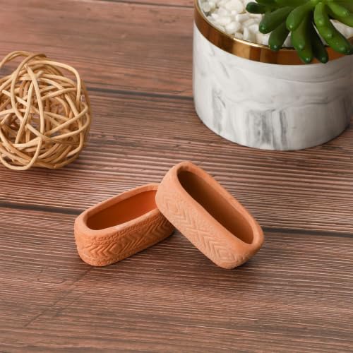 ONEST 4 Pieces Miniature Tiny Clay Pots Mini Flower Pottery Planter for DIY Garden Plants Office Home Decoration - color: 4 Pieces