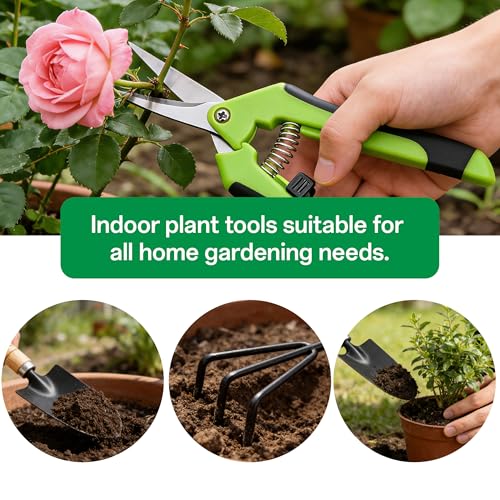 5-Piece Gardening Tool Set with Repotting Mat, Mini Garden Tools for Indoor Plants, Waterproof Potting Mat, Garden Gifts for Women & Men, Succulent Tools Set