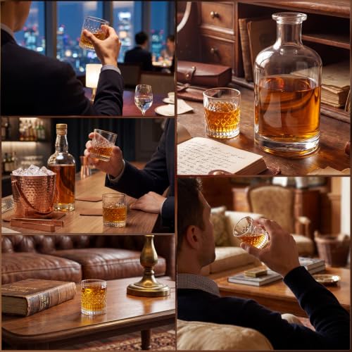 Meanplan 24 Pcs Mini Whiskey Tasting Set - 3.4oz Heavy Base Crystal Rocks Glasses - Vintage Engraved Small Bourbon & Whiskey Tasters for Bar, Parties, and Flight Samplings (Diamond Cut) - style: Diamond Cut