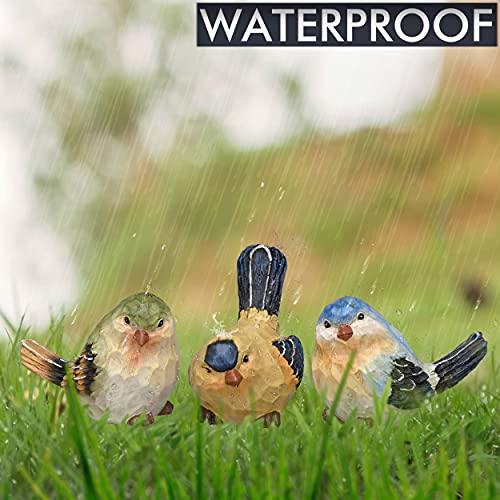 TERESA'S COLLECTIONS Set of 3 Bird Garden Decor Outdoor Statues Figurines