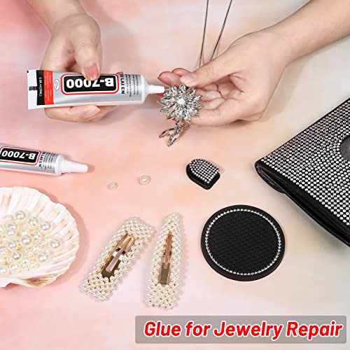 B7000 Rhinestone Glue for Jewelry Making, Clear Craft Glue with Precision Tips Dotting Pens for Metal, Stone, Nail Art, Beading, Wood, Glass - 0.5 fl oz, 3 Packs - size: 3x15ml/0.5 oz