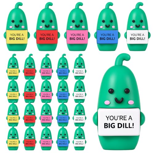 Gejoy 25 Pcs Mini Rubber Colorful Pickle Toys Positive Mini Pickles Figures - style: Colorful Pickle