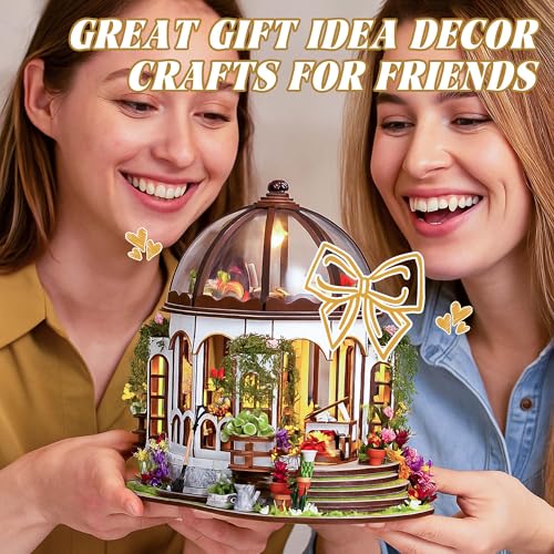 Kisoy DIY Miniature House Kit, Tiny House Building Kit with Furniture and LED Light for Adults and Teens, DIY Mini House Craft Kit, Decorations/Gifts for Family and Friends（Hanging Garden） - color: Hanging Garden