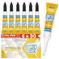 INSOIA Super Glue Liquid Clear, 6 x 3g, All Purpose Single-Use - style: Liquid
