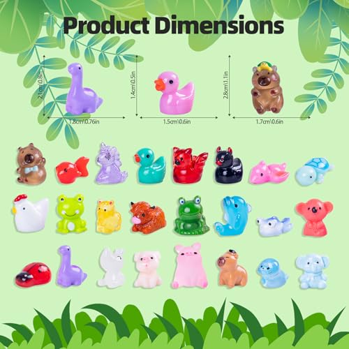 300pcs Mini Resin Animals Different 300 Styles Variety Tiny Animals Figure to Hide Luminous Glow in The Dark for Miniature Fairy Garden Decoration Small Plastic Miniature Crafts Decor Aquarium - color: 300pc