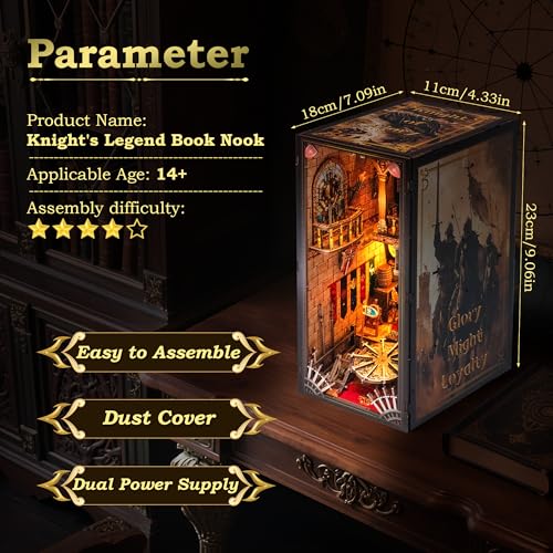 NookMaster Book Nook Kit, 3D Wooden Puzzle for Adults (Medieval Castle) - color: Medieval Castle