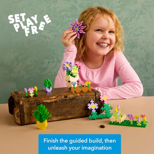 PLUS PLUS Learn to Build Flower Shop Mix, 400 Pieces - Mini Building Blocks